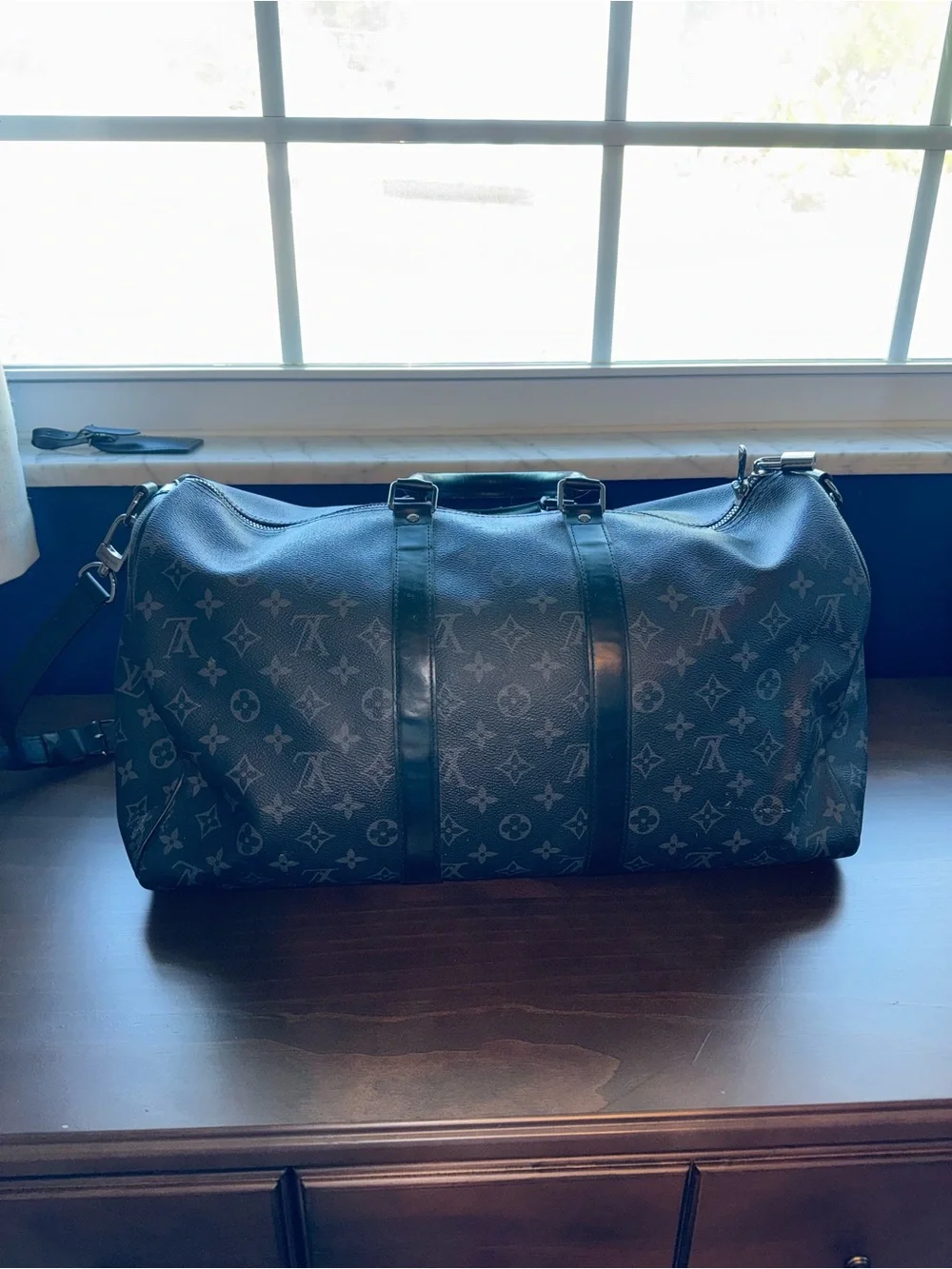 Louis Vuitton Black Monogram Keepall Bandoulière 45